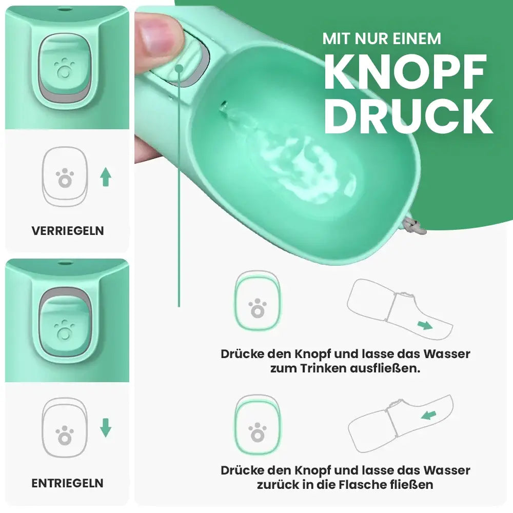 Stylische Hundetrinkflasche für unterwegs