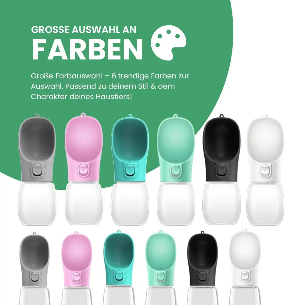 Stylische Hundetrinkflasche für unterwegs