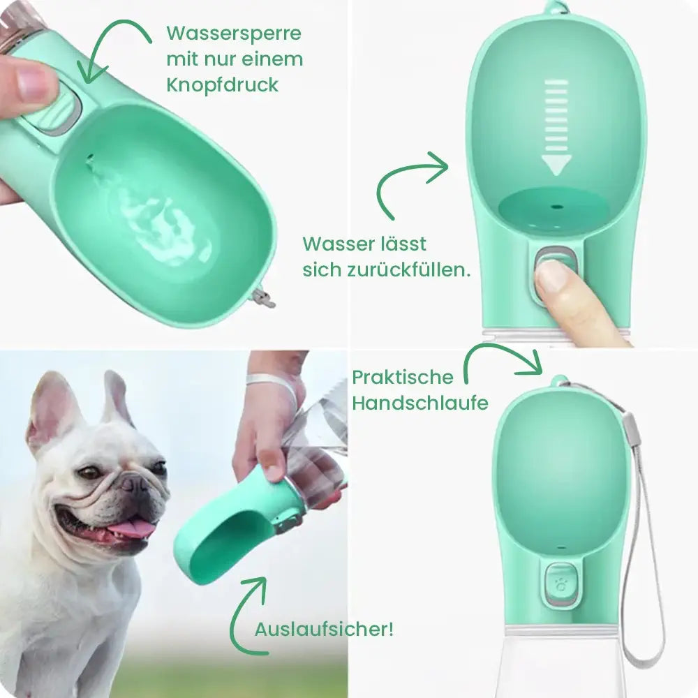 Stylische Hundetrinkflasche für unterwegs